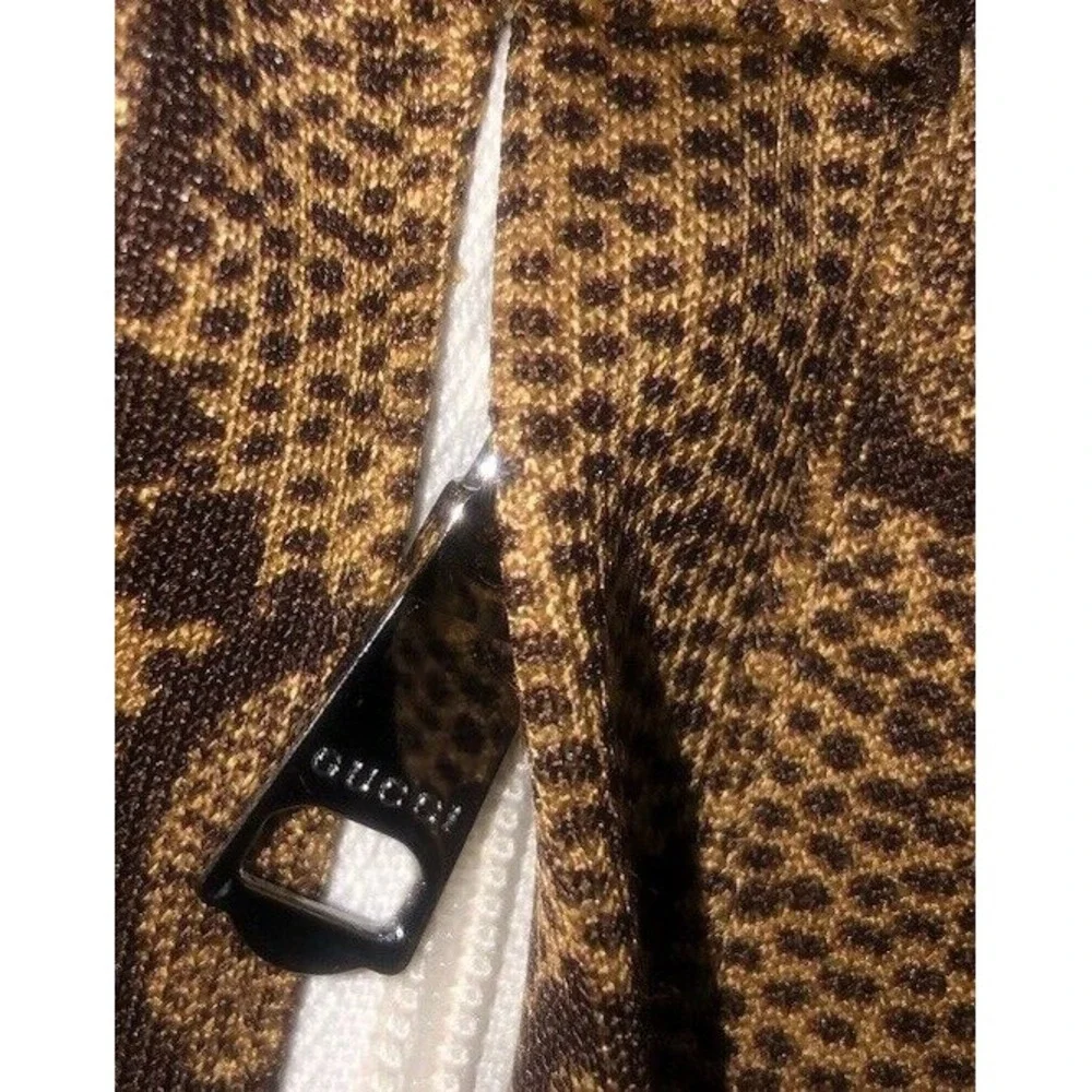 Gucci Monogram Track Jacket Technical Jersey W/Web Print Unisex M Vtg Camel NEW‎